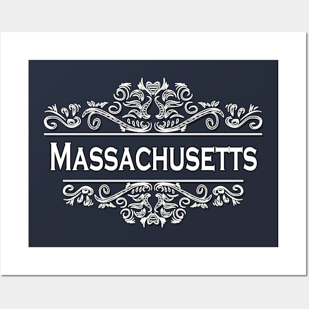 Massachusetts State Wall Art by Usea Studio